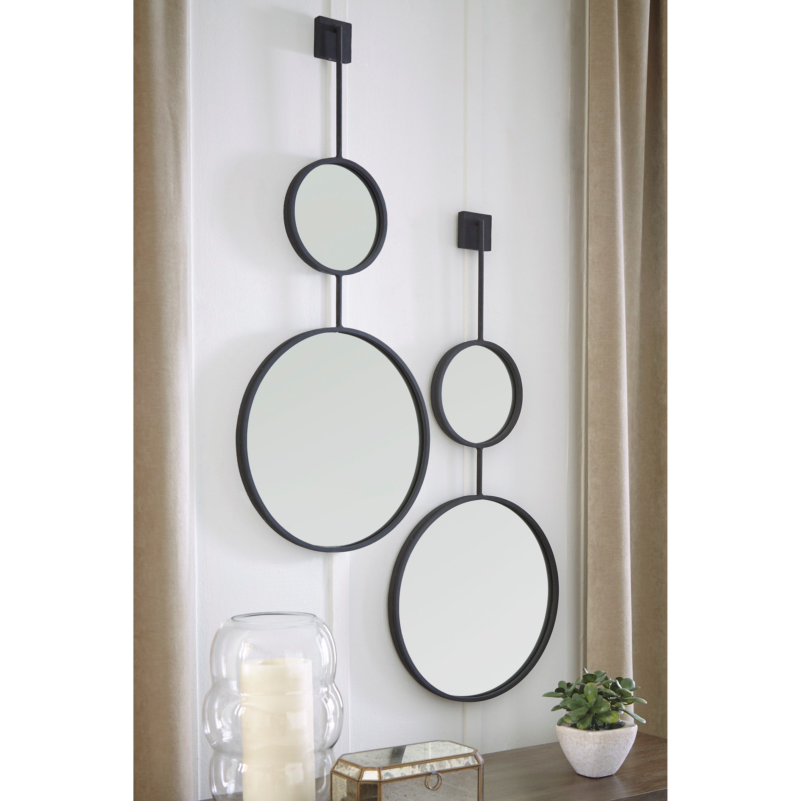 Signature Design by Ashley Accent Mirrors Brewer Black Accent Mirror